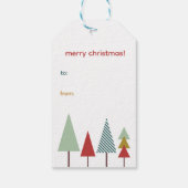 Retro Wit Kleurrijk Oh Kerstboom Vakantie Cadeaulabel (Achterkant)