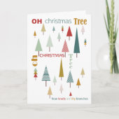 Retro Wit Kleurrijk Oh Kerstboom Vakantie Kaart (Voorkant)