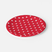 Retro wit met stippen op rood papieren bordje (Gekanteld)