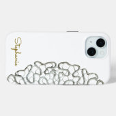 Retro wit minimalistisch goud monogram haken cool Case-Mate iPhone case (Achterkant (horizontaal))