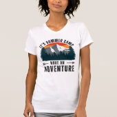 Retro Wit Roze Grijs Berg Avontuur Slim Fit T-shirt (Voorkant)