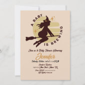 Retro Witch Baby is Baby shower Kaart (Voorkant)