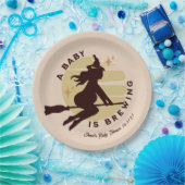 Retro Witch Baby is Baby shower Papieren Bordje (Feest)