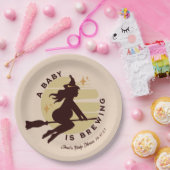 Retro Witch Baby is Baby shower Papieren Bordje (Feest)