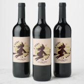 Retro Witch Baby is Baby shower Wijn Etiket (Flessen)