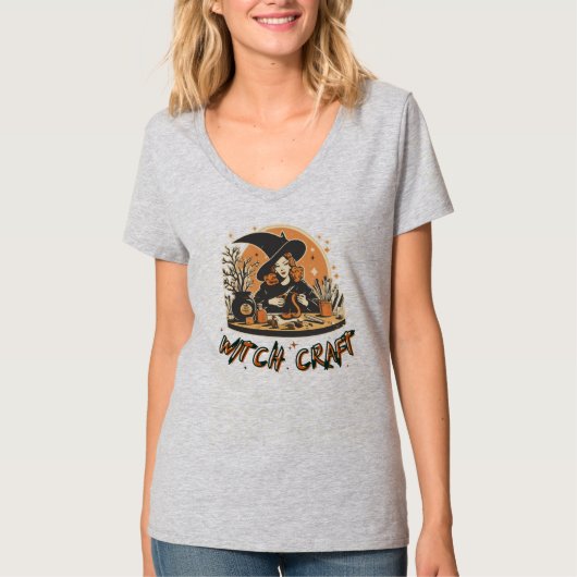 Retro Witch Craft Halloween T-shirt (Voorkant)