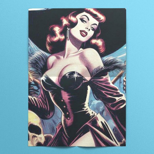 Retro Witch Horror Pin-up Tissuepapier