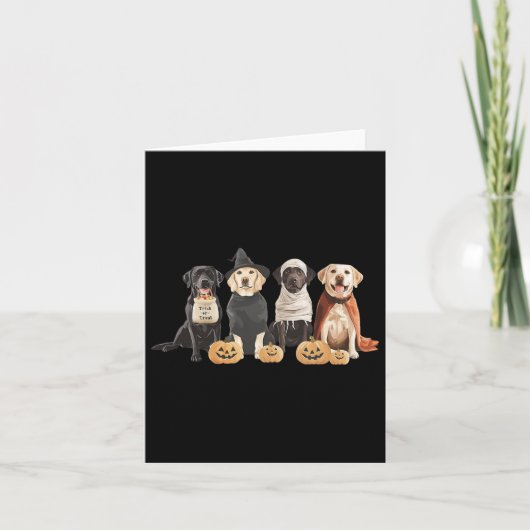 Retro Witch Labrador Retriever Halloween Labrador Kaart (Voorkant)