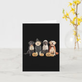 Retro Witch Labrador Retriever Halloween Labrador Kaart (Gele Bloem)