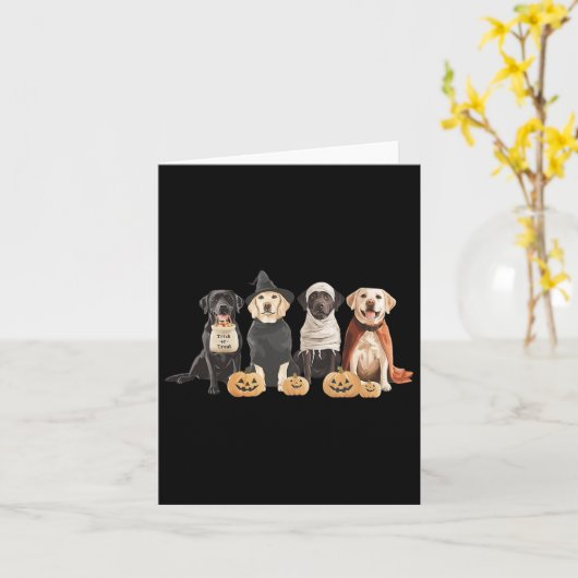 Retro Witch Labrador Retriever Halloween Labrador Kaart (Gele Bloem)