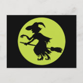Retro Witch op Broom Silhouette Briefkaart (Voorkant)