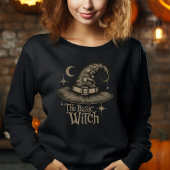 Retro Witch Typografie Halloween Kostuum Trui