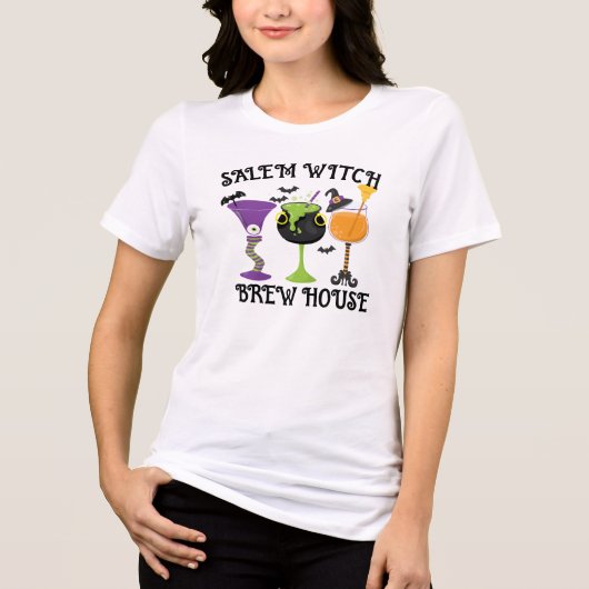 Retro Witches Be Crazy Halloween Witch Gezegden T- Tri-Blend Shirt (Voorkant)