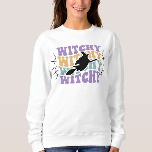 Retro Witchy Heks Halloween Sweatshirt (Voorkant)