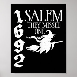 Retro Witchy Salem 1692 Ze misten een heksenzaal Poster