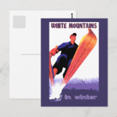 Retro  Witte Bergen in de winter Briefkaart (Voorkant / Achterkant)