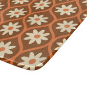 Retro Witte Bloemen op Bruin Ogee Snijplank (Hoek)