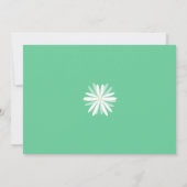 Retro Witte Daisies op Groene Bruiloft Kaart (Achterkant)