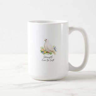 Retro Witte Duif Cottagecore Kracht Kan Zachtaardi Koffiemok