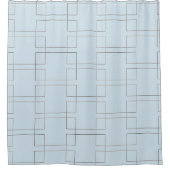 Retro Witte en Zwarte Rechthoeken Geometrisch Patr Douchegordijn (Voorkant)