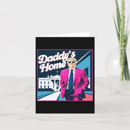 Retro Witte Huis Patriottisch Welkom Home D Kaart (Voorkant)