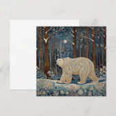Retro witte ijsbeer boho bos oerwoud kaart (Voorkant / Achterkant)