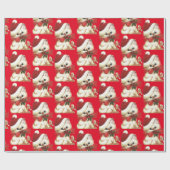 Retro Witte kat en muis Cadeaupapier (Vlak)