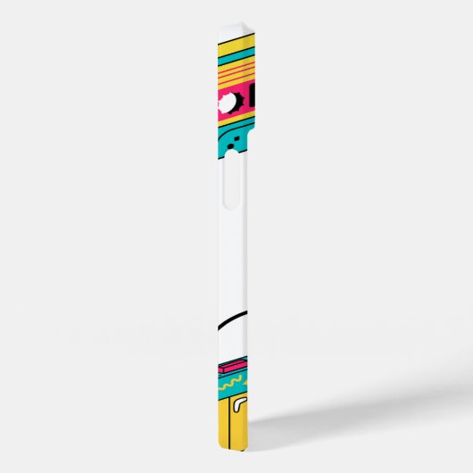 Retro witte mobiele telefoon Hoesje (Achterkant / Rechts)