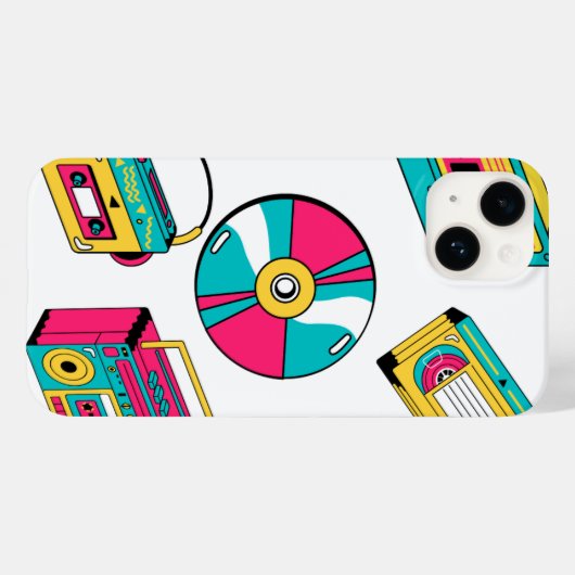 Retro witte mobiele telefoon Hoesje (Achterkant (horizontaal))