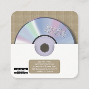 Retro Witte Muziek Producent CD DJ Vierkante Visitekaartje