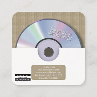Retro Witte Muziek Producent CD DJ Vierkante Visitekaartje
