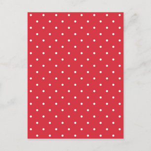 Retro witte poka-punten op rode achtergrond briefkaart