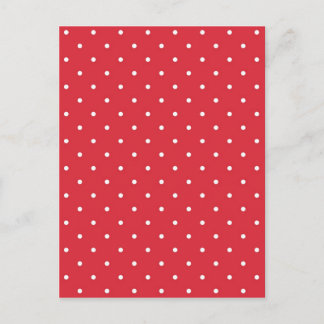 Retro witte poka-punten op rode achtergrond briefkaart