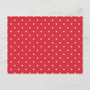 Retro witte poka-punten op rode achtergrond briefkaart
