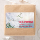 Retro Witte Sneeuw Glitter Kerst Feest Label (Insitu)