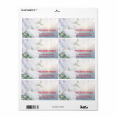 Retro Witte Sneeuw Glitter Kerst Feest Label (Full Sheet)