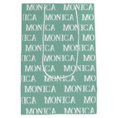 Retro witte turquoise aangepaste naam typografie medium cadeauzakje (Achterkant)