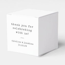 Retro witte typemachine aangepaste bruiloft dank u bedankdoosjes