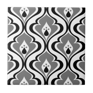 Retro  - witte, witte, doe-het-zelfkeramische tege tegeltje