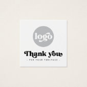 Retro witte zaken dank u tussenvoegselkaart vierkante visitekaartjes (Voorkant)