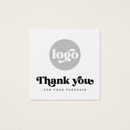 Retro witte zaken dank u tussenvoegselkaart vierkante visitekaartjes (Voorkant)