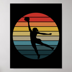 Retro  WNBA Basketbal Logo Poster