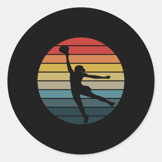 Retro WNBA Basketbal Logo Ronde Sticker (Voorkant)