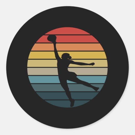 Retro  WNBA Basketbal Logo Ronde Sticker (Voorkant)