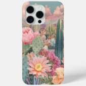 Retro Woestijn Cactus Bloemige Gepersonaliseerde N Case-Mate iPhone Case (Achterkant)
