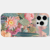 Retro Woestijn Cactus Bloemige Gepersonaliseerde N Case-Mate iPhone Case (Achterkant (horizontaal))