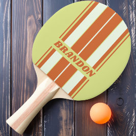 Retro Woestijn Cactus Board Strepen met Naam Tafeltennisbatje