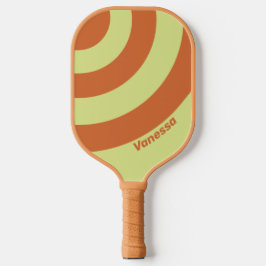 Retro Woestijn Cactus Drie Cirkel Streep met Naam Pickleball Paddle