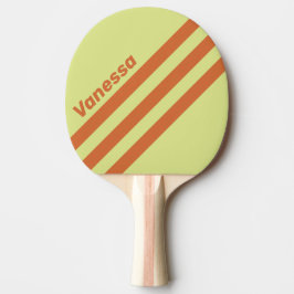 Retro Woestijn Cactus Driehoekige Streep met Naam Tafeltennisbatje