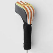 Retro Woestijn Cactus Pin Strepen met Naam Golfheadcover (Schuin)